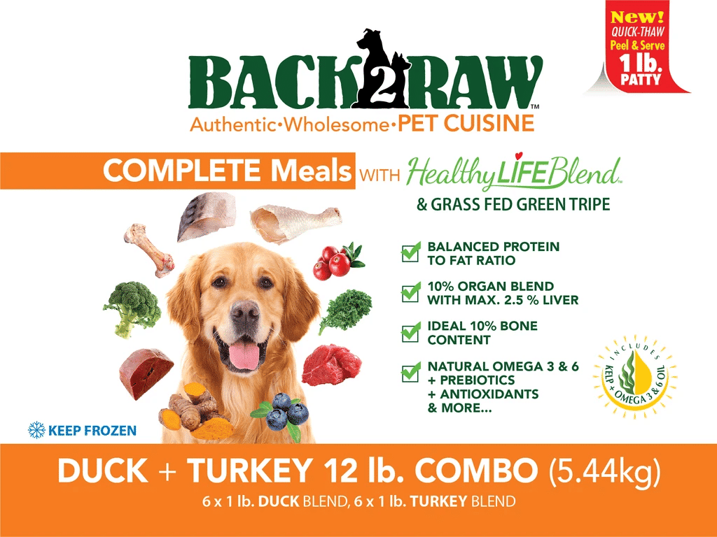 Back2Raw - Complete Turkey Blend / Duck Blend - 12 lbs