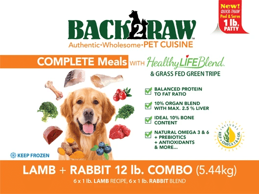 Back2Raw - Complete Lamb Recipe / Rabbit Blend - 12 lbs