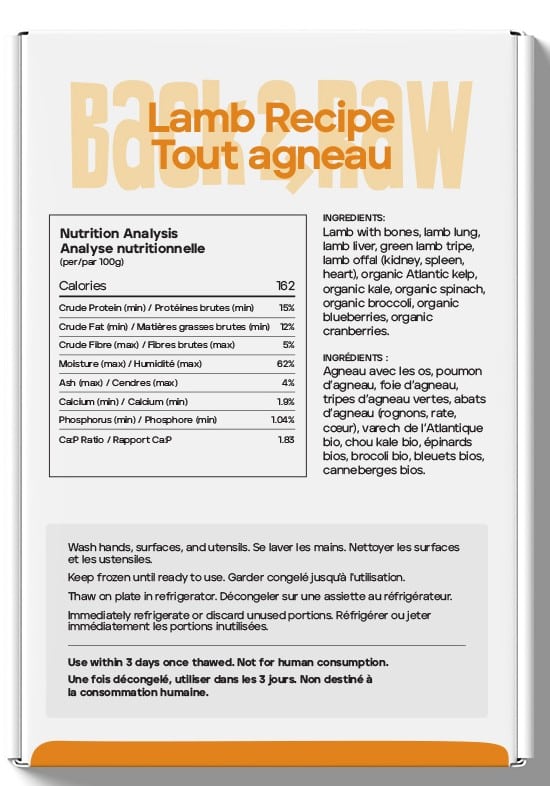 Back2Raw - Complete Lamb Recipe - 4lbs